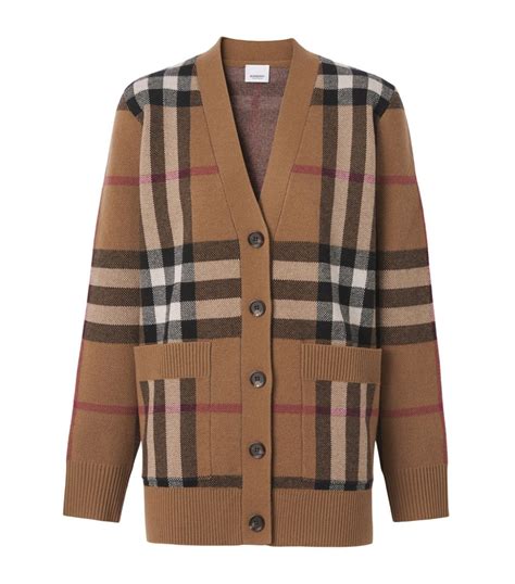 cardigan burberry donna|burberry check cashmere cardigan.